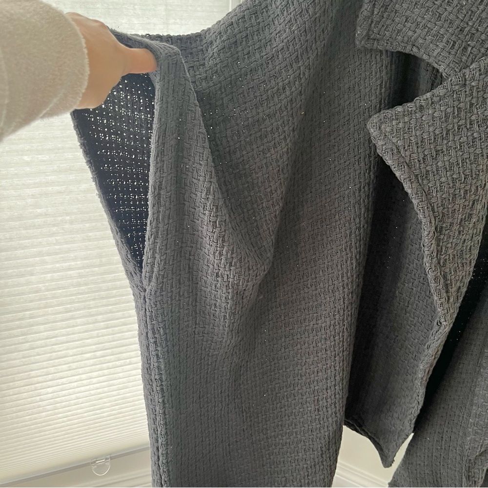 SAACHI Waffle Knit Topper Cape Scarf Cardigan Wrap in Dark Gray Cotton One Size - Picture 10 of 12